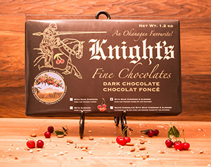10 Knight's Chocolate 1.2 kg Dark with Cherries & Almonds 10 Knight's Chocolate 1.2 kg Dark with Cherries & Almonds