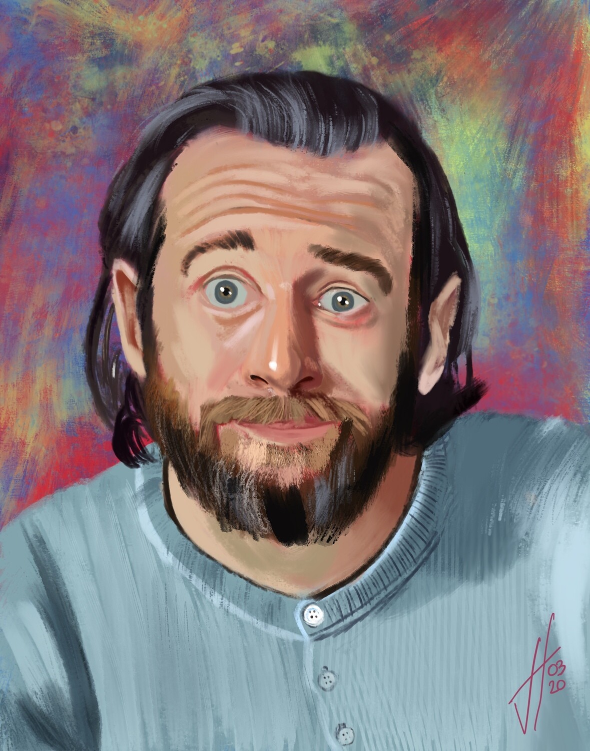 George Carlin Art Print George Carlin Art Print
