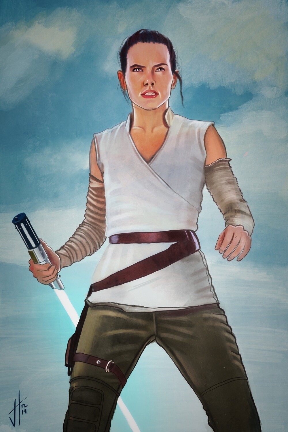 Star Wars Rey Daisy Ridley Art Print Star Wars Rey Daisy Ridley Art Print