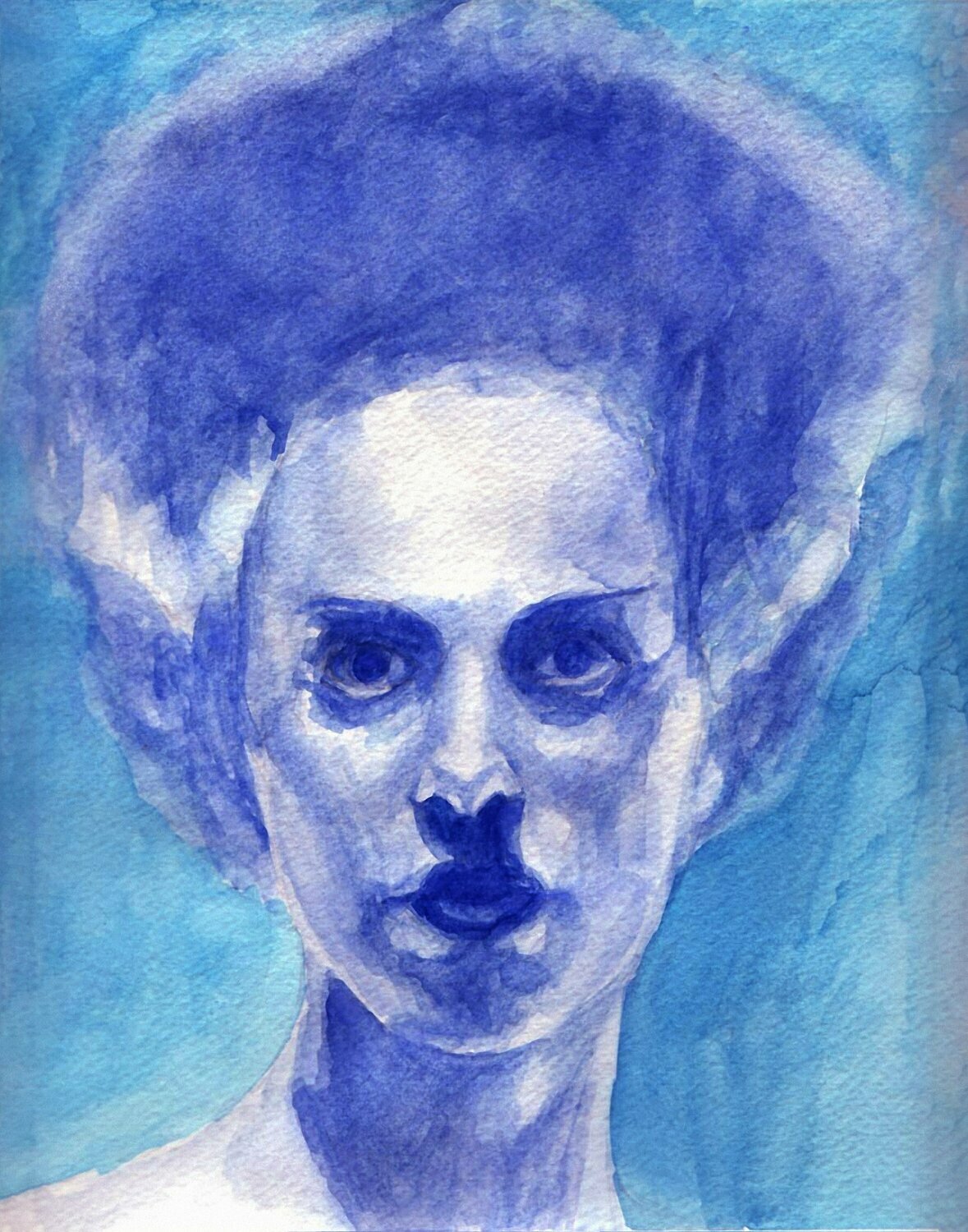 Bride of Frankenstein Watercolor Art Print Bride of Frankenstein Watercolor Art Print