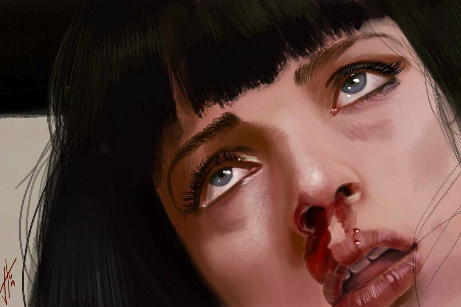 Pulp Fiction Art Print Uma Thurman Mia Walace Pulp Fiction Art Print Uma Thurman Mia Walace
