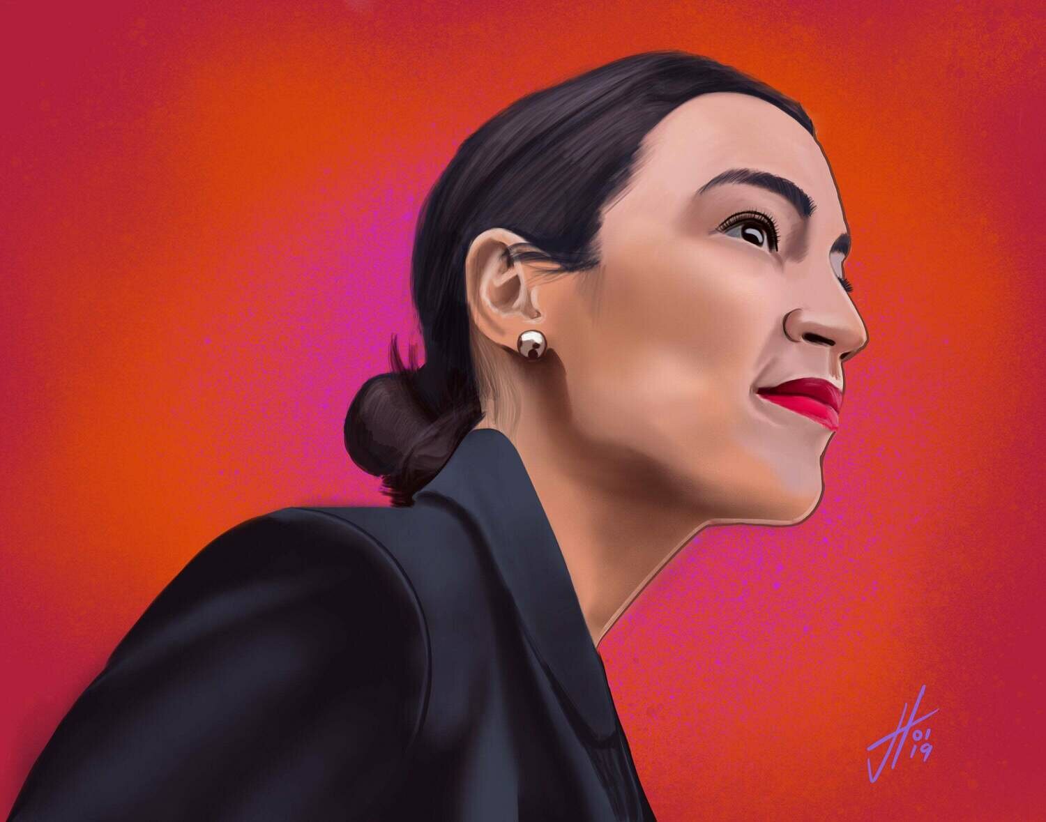 Alexandria Ocasio-Cortez Art Print Alexandria Ocasio-Cortez Art Print