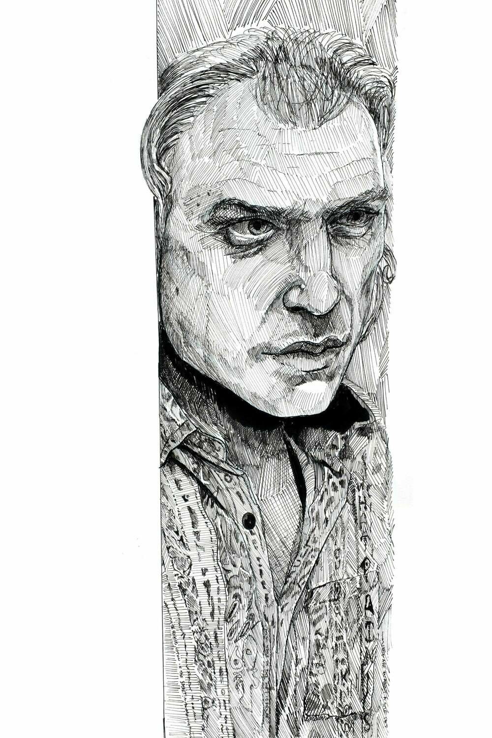 Buffalo Bill Pen and Ink Drawing Print Buffalo Bill Pen and Ink Drawing Print
