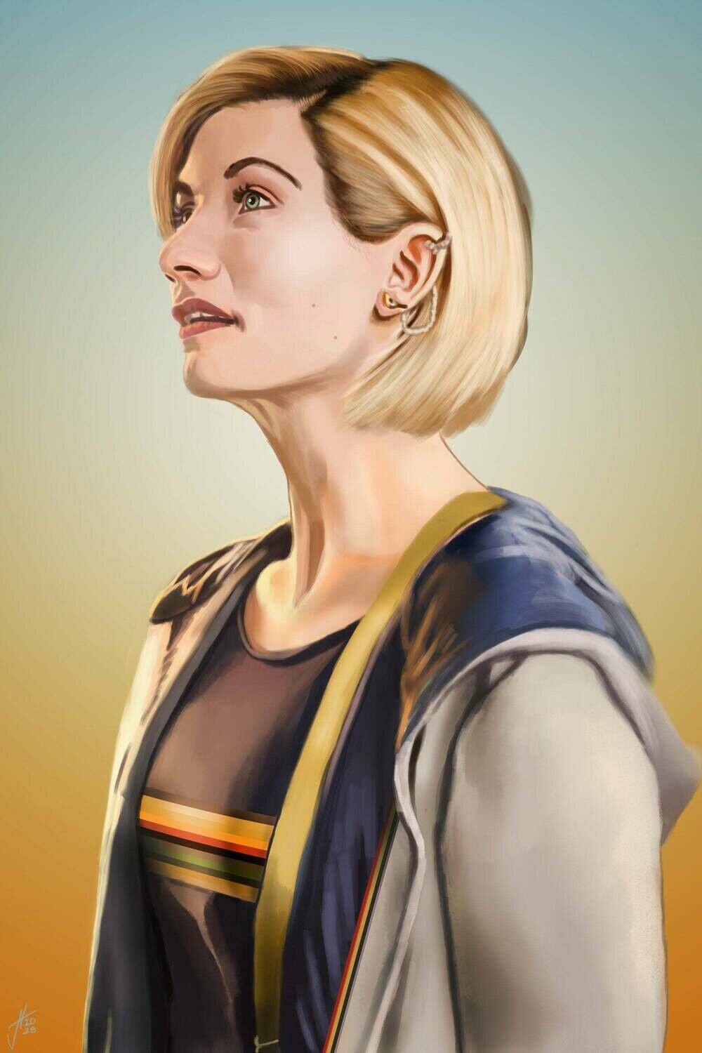 Doctor Who Jodie Whittaker Portrait Art Print Doctor Who Jodie Whittaker Portrait Art Print