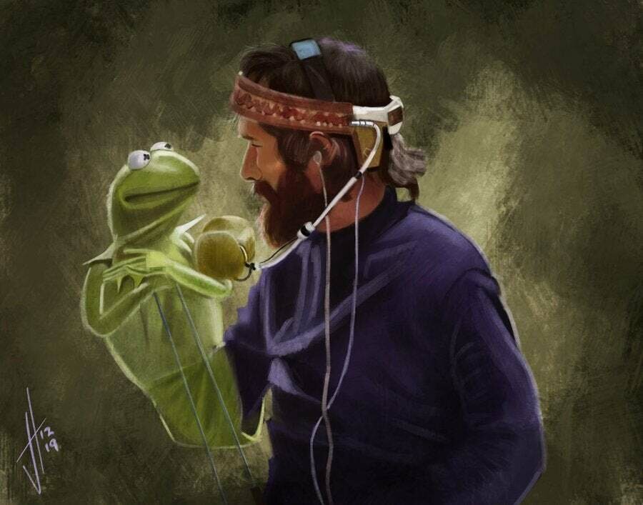 Jim Henson and Kermit T Frog art print Jim Henson and Kermit T Frog art print
