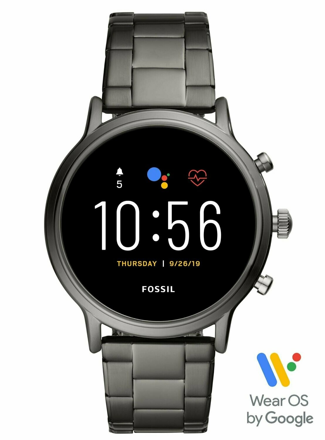 Fossil Gen 5 The Carlyle HR SMART Watch (Smoke Stainless Steel)