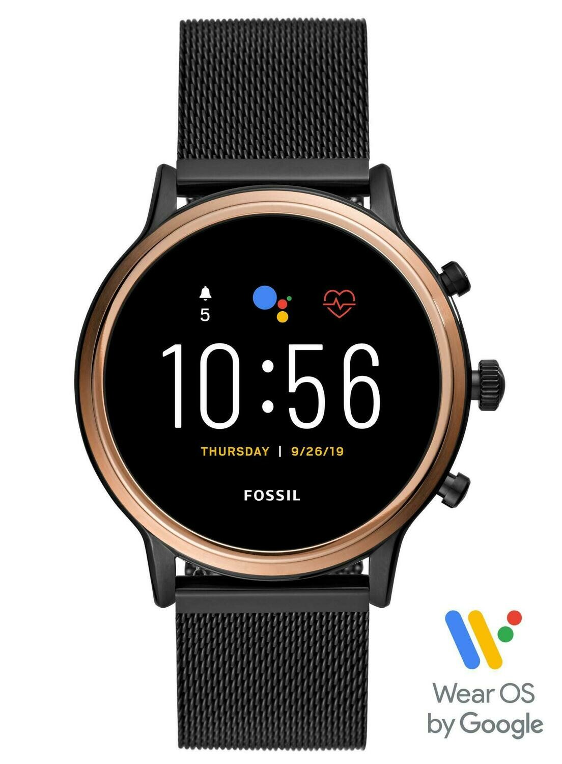 Fossil Gen 5 Julianna HR Smart Watch (Black Stainless Steel)