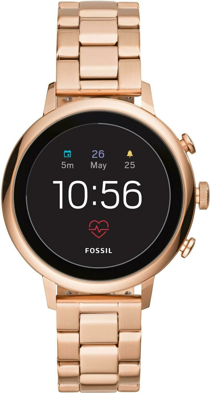 Fossil Q Venture HR Smart Watch (Rose Gold)