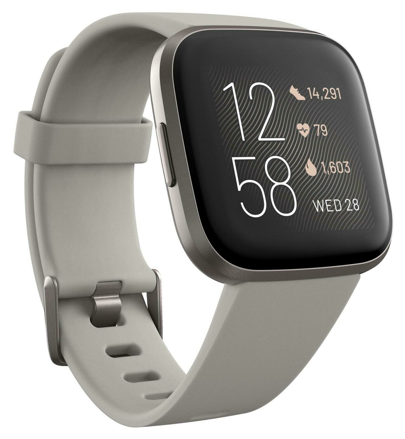 Fitbit Versa 2 Smart Fitness Watch (Stone Mist/Grey)