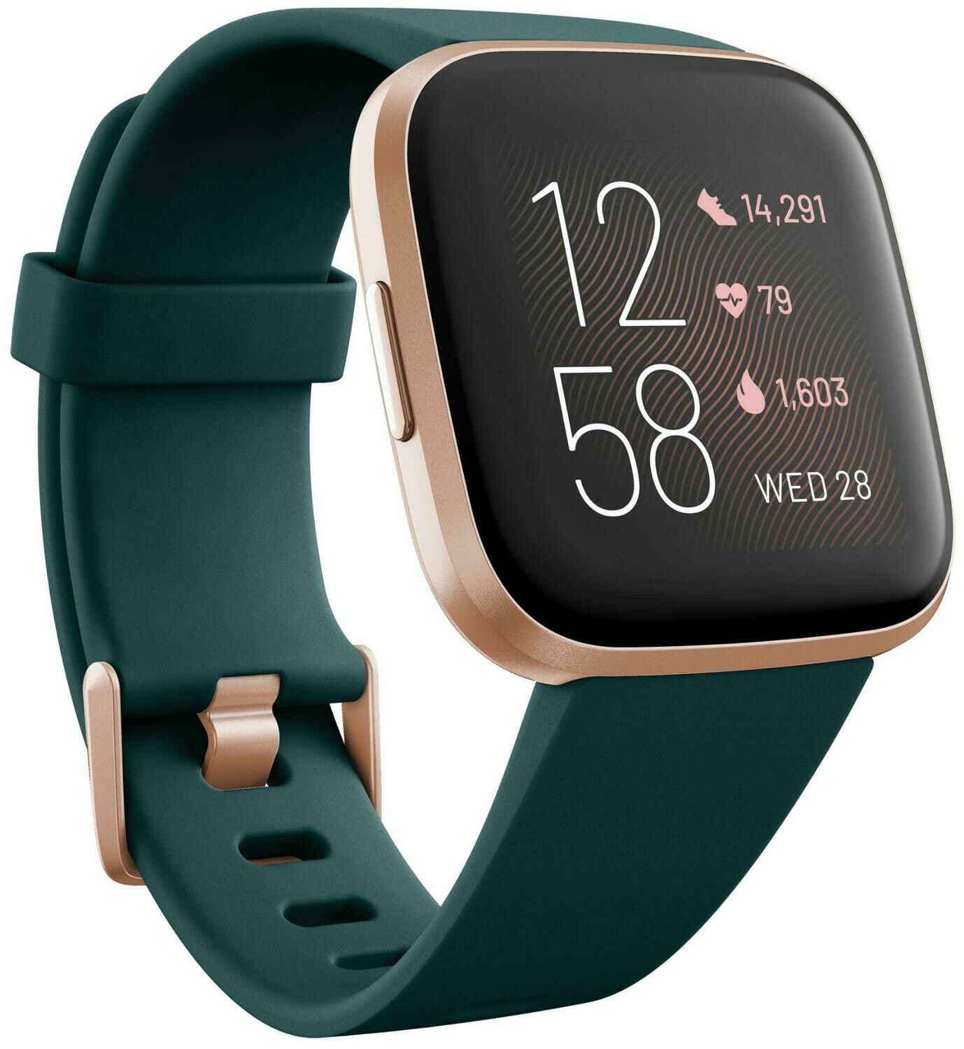 Fitbit Versa 2 Smart Fitness Watch (Emerald/Copper Rose) Fitbit Versa 2 Smart Fitness Watch (Emerald/Copper Rose)