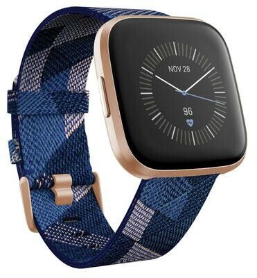 Fitbit Versa 2 Smart Fitness Watch Special Edition (Navy & Pink Woven)