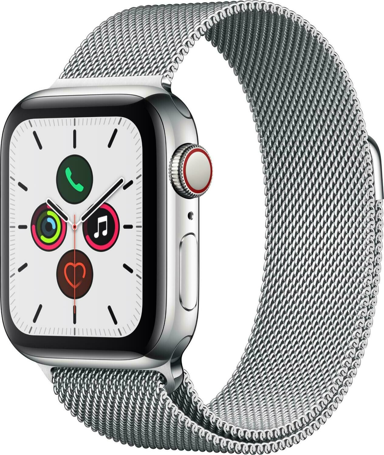 Apple Watch Series 5 40MM Silver Stainless Steel Case With Milanese Loop GPS + Cellular