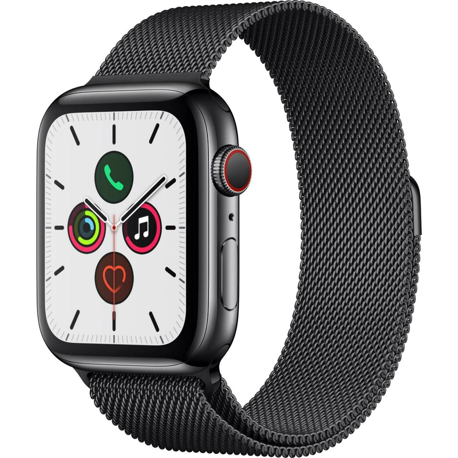Apple Watch Series 5 44MM Space Black Stainless Steel Case With Milanese Loop GPS + Cellular