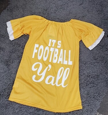 FOOTBALL YA'LL MUSTARD JERSEY DRESS FOOTBALL YA'LL MUSTARD JERSEY DRESS