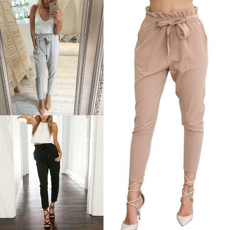 chiffon high waisted pants