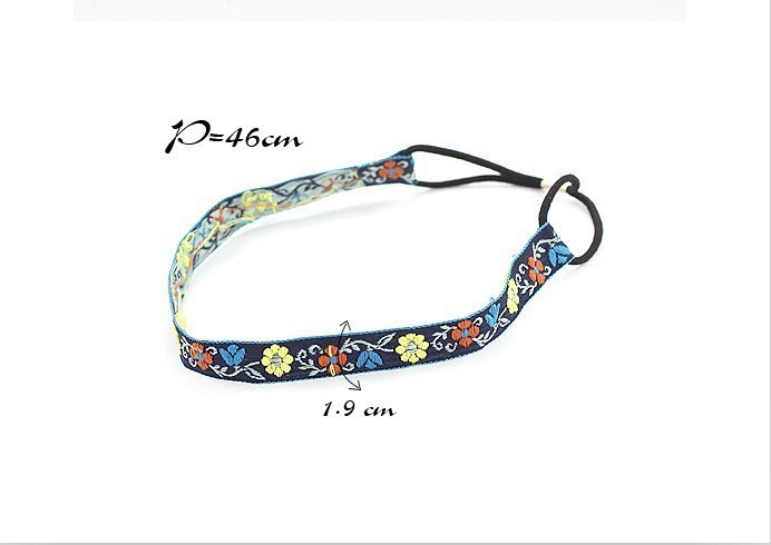Cotton flower-embroidered headband
