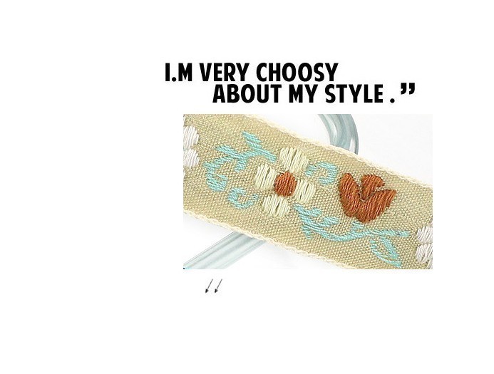 Cotton flower-embroidered headband