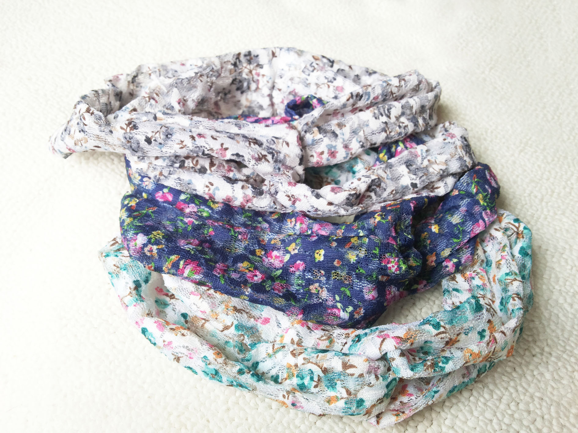 Vintage floral lace turban headband