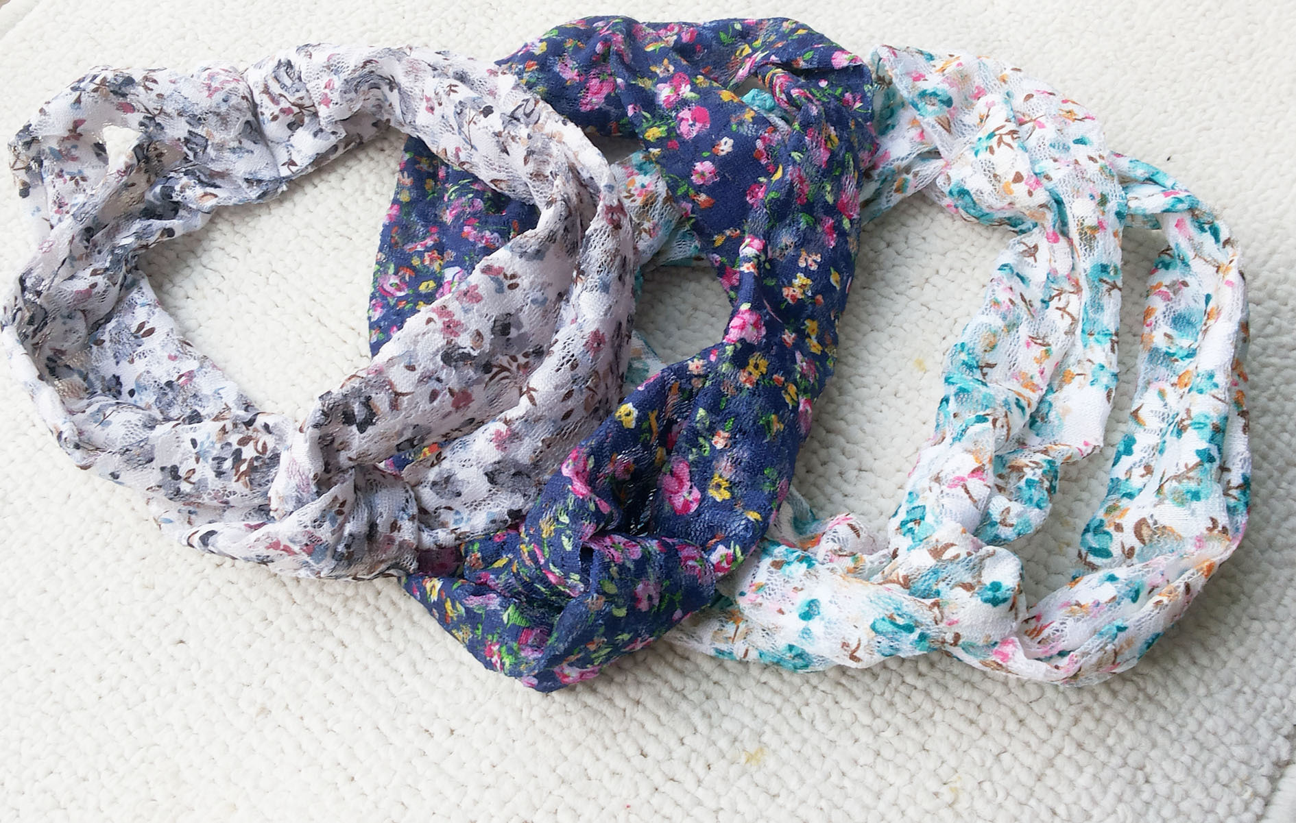 Vintage floral lace turban headband