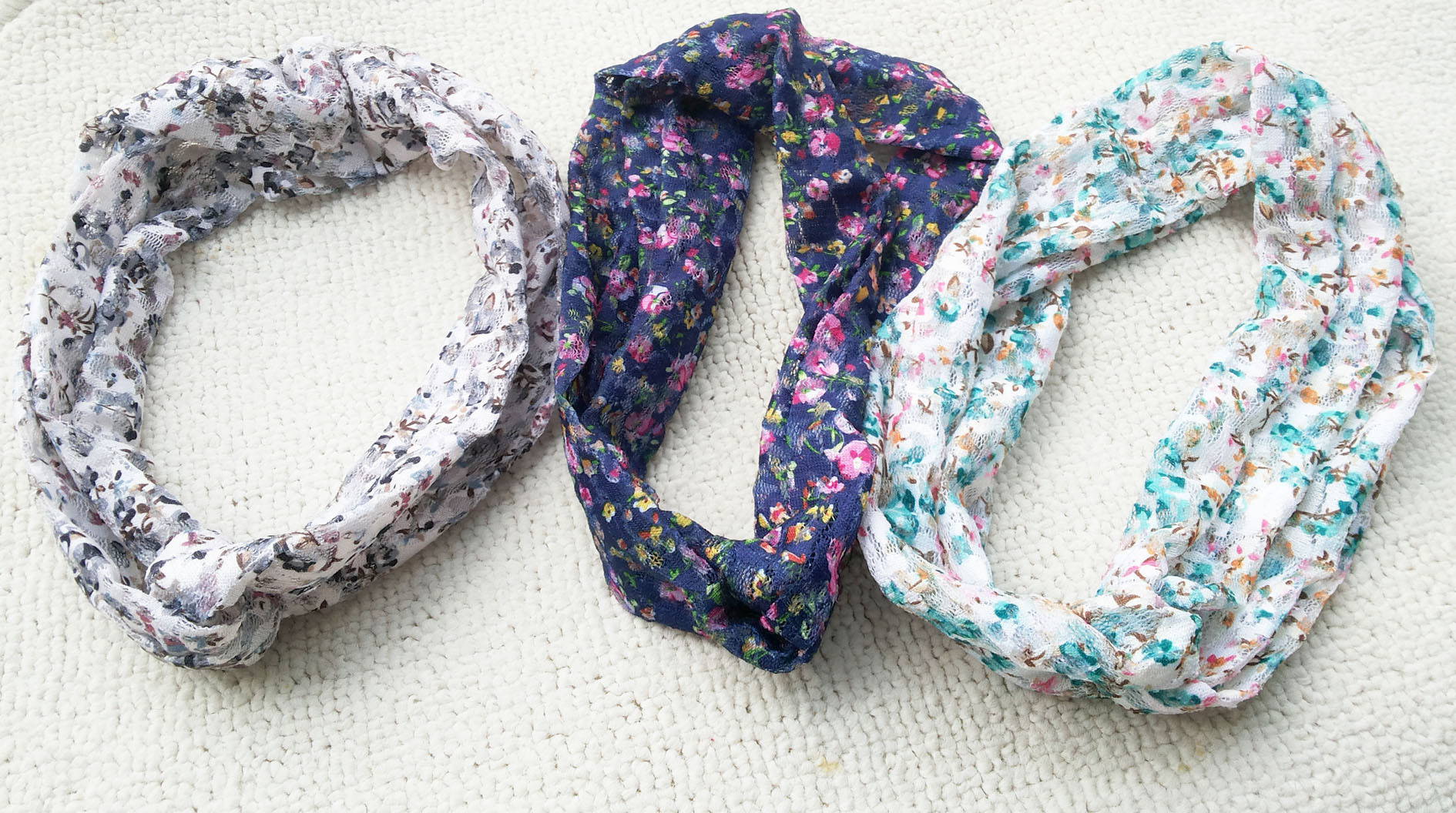 Vintage floral lace turban headband