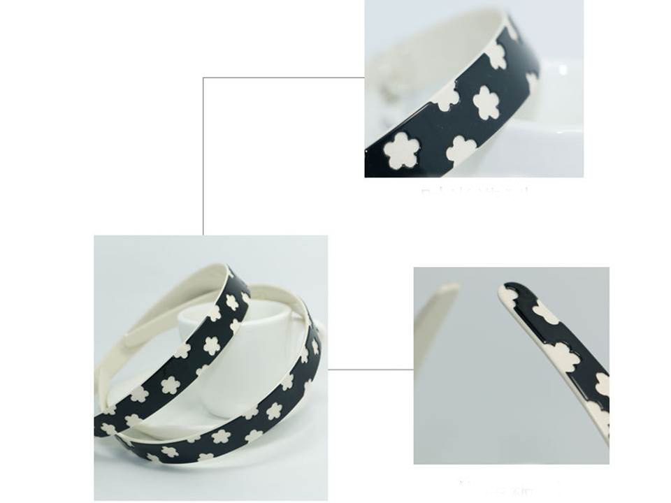 Black white flowers Acylic headband