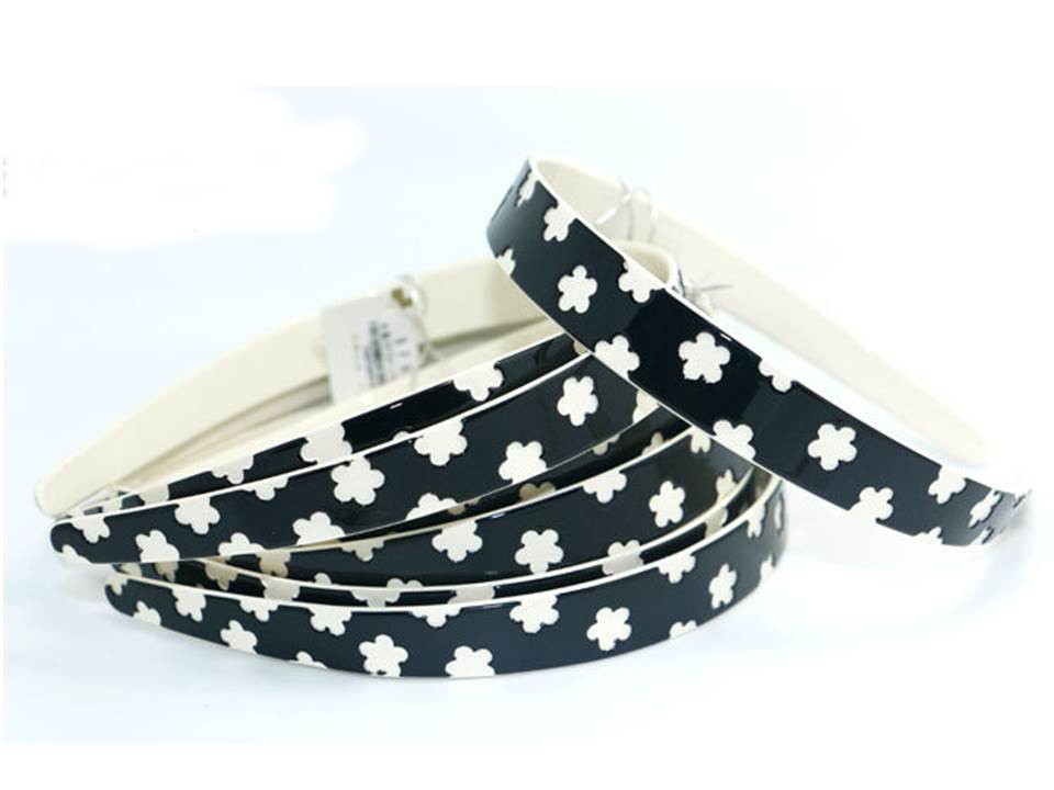 Black white flowers Acylic headband