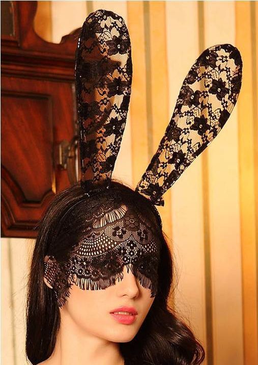 Premium lace bunny ears with veil