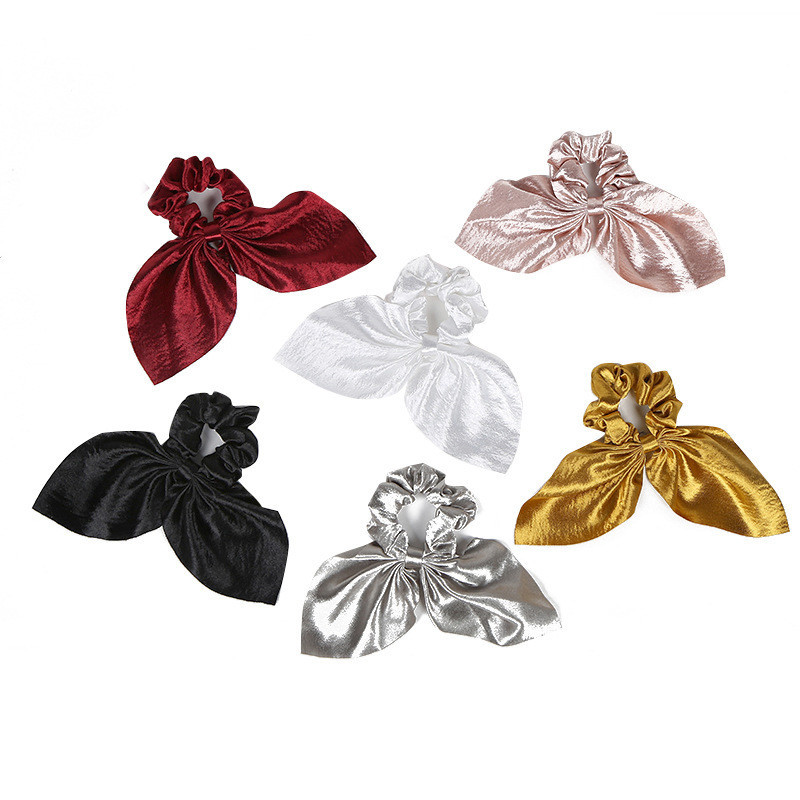 Gloss satin ribbon bow scrunchies Scrunchies MooseGirl Australia