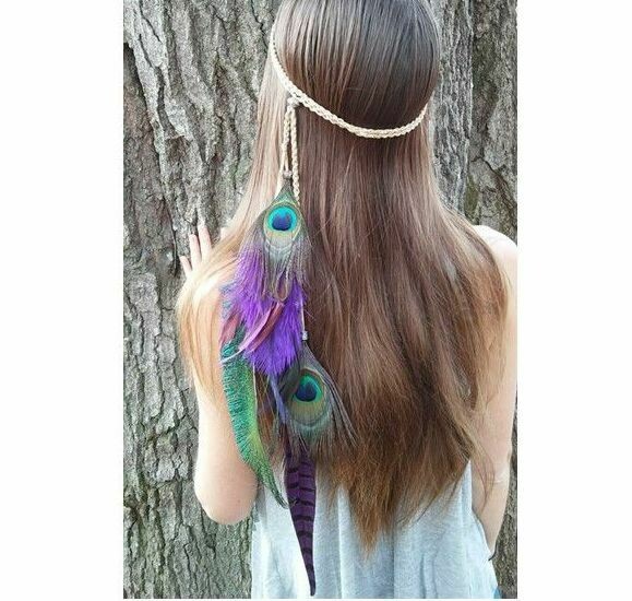 Gorgeous Feathers Hair Band Purple Moosegirl Australia Hair