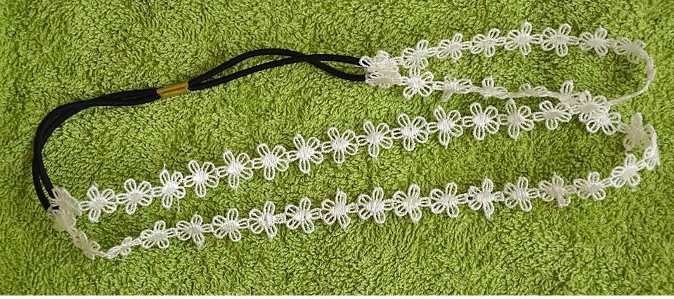 Lace double-wrap flower headband 00053