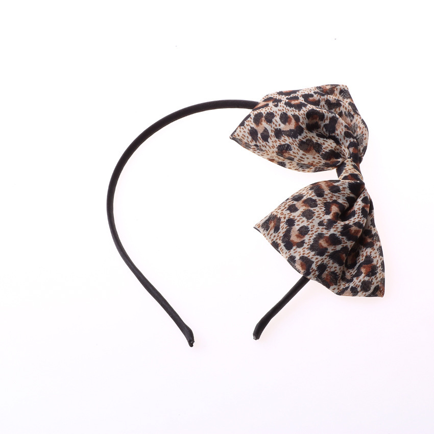 Thin leopard bow-tie headband 00081