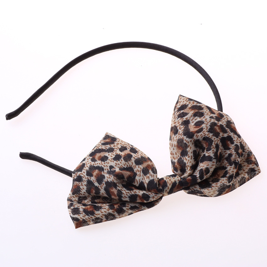 Thin leopard bow-tie headband