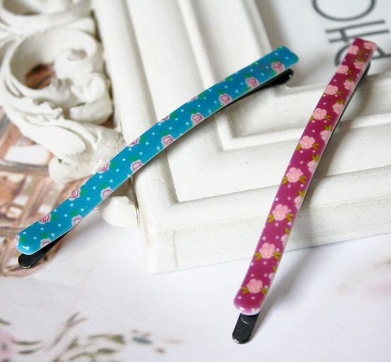 Rose flower bobby pin