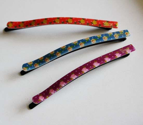 Rose flower bobby pin