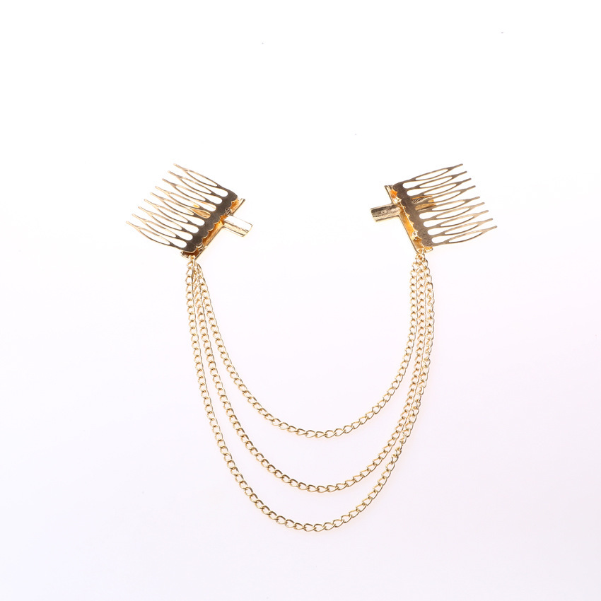 Shiny cross double hair comb
