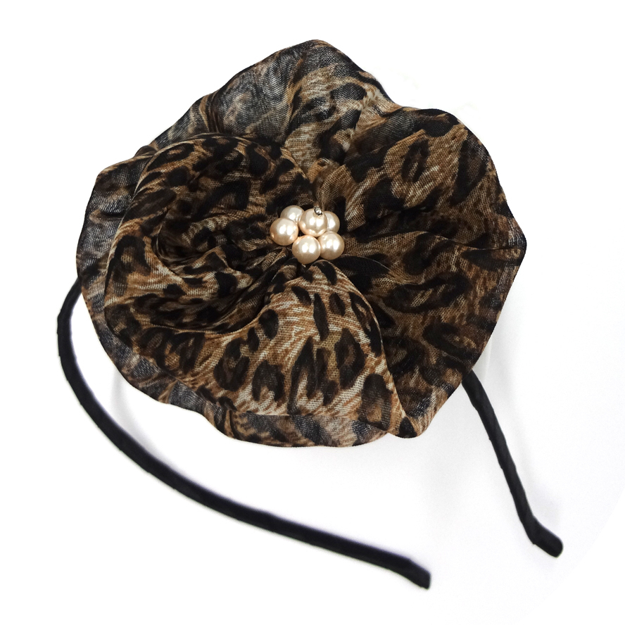 Leopard flower headband 00150