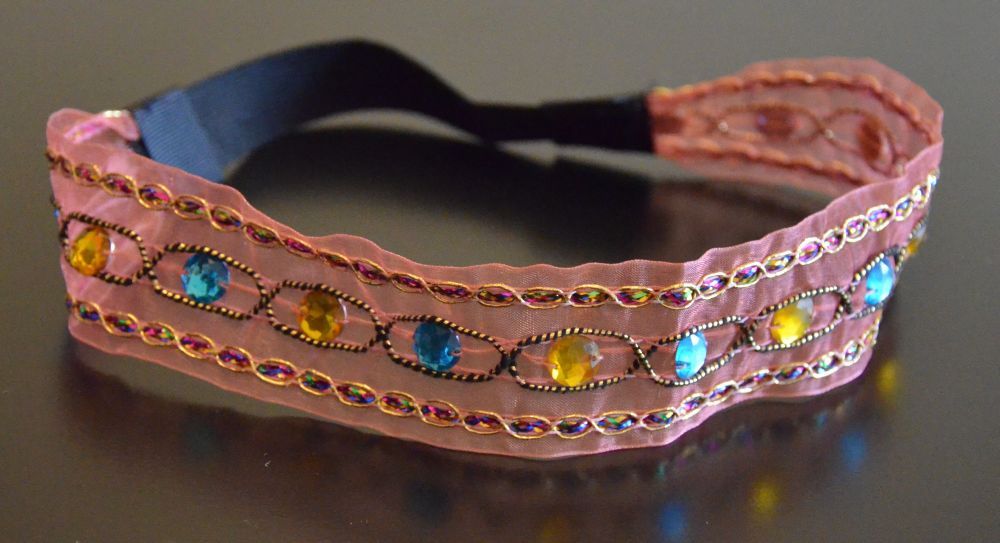 Bohemian colour-beads headband 00171