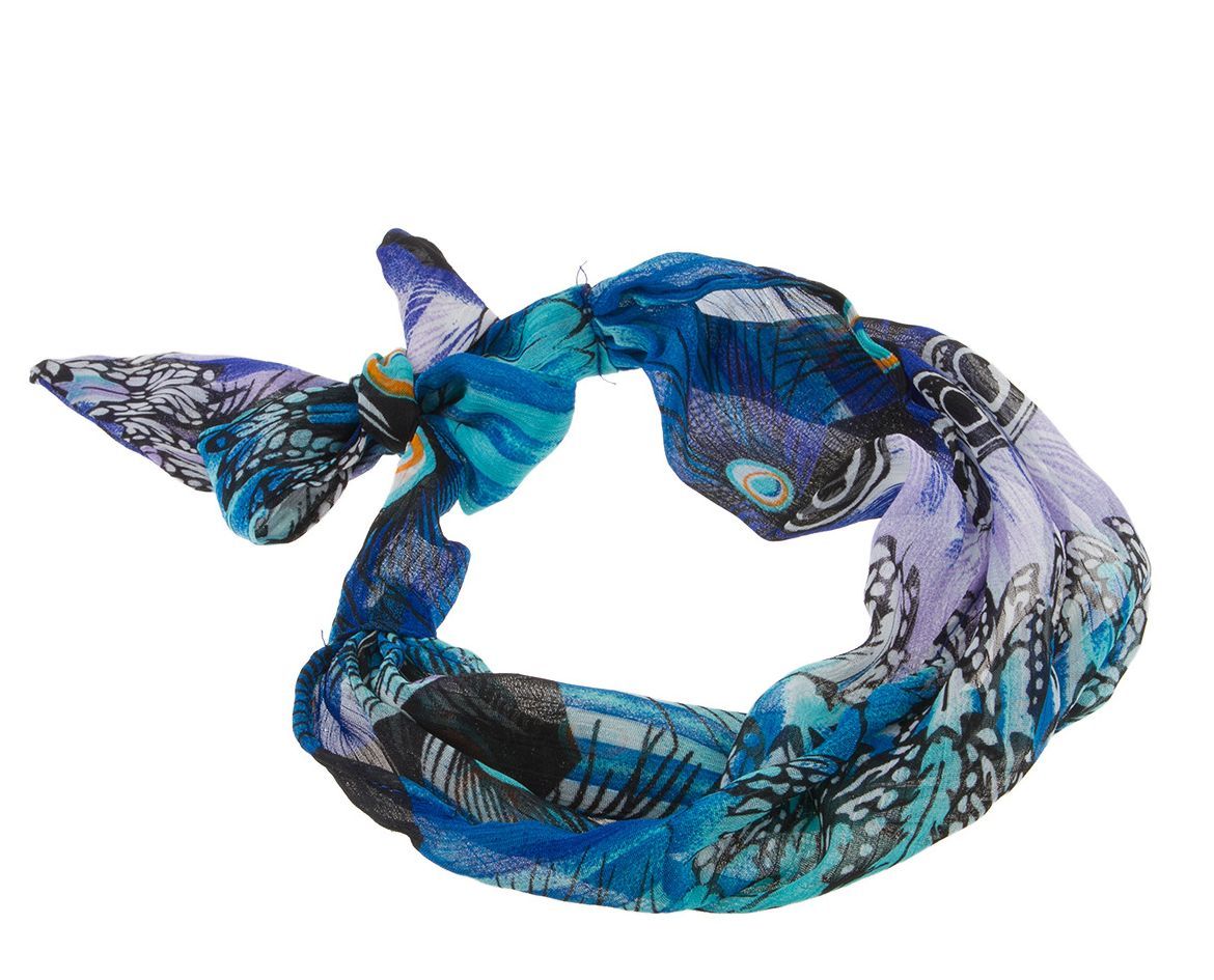 Beautiful blue chiffon head scarf 00258