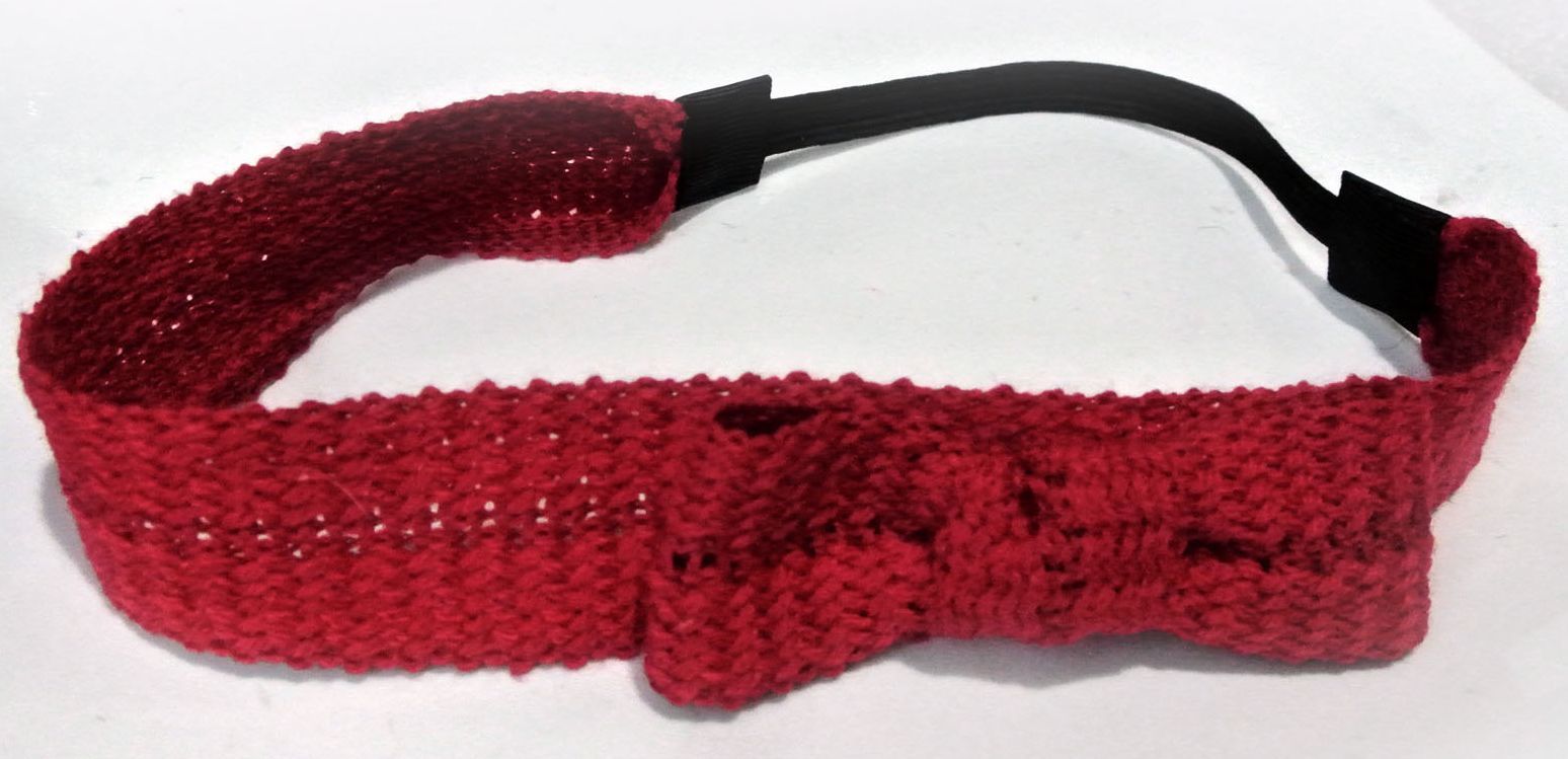 Knitted bowknot elastic headband 00497