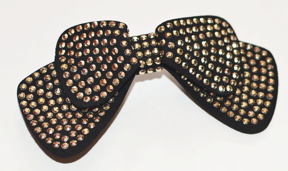 Faux soft-leather bowknot hair clip