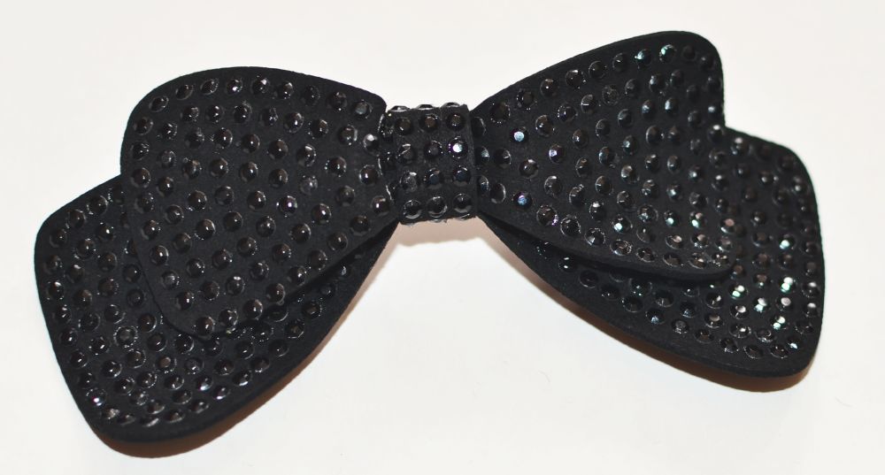 Faux soft-leather bowknot hair clip