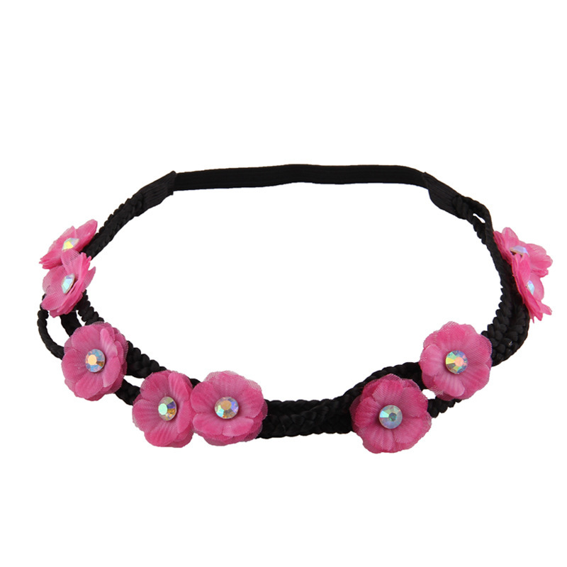 3-layer chiffon flower wreath elastic headband 00652