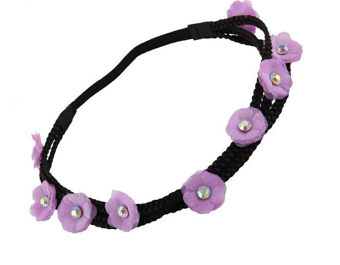 3-layer chiffon flower wreath elastic headband