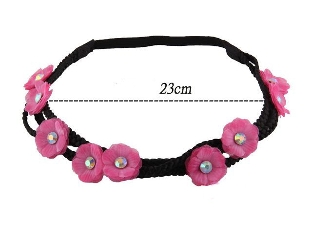 3-layer chiffon flower wreath elastic headband