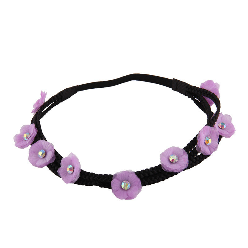 3-layer chiffon flower wreath elastic headband
