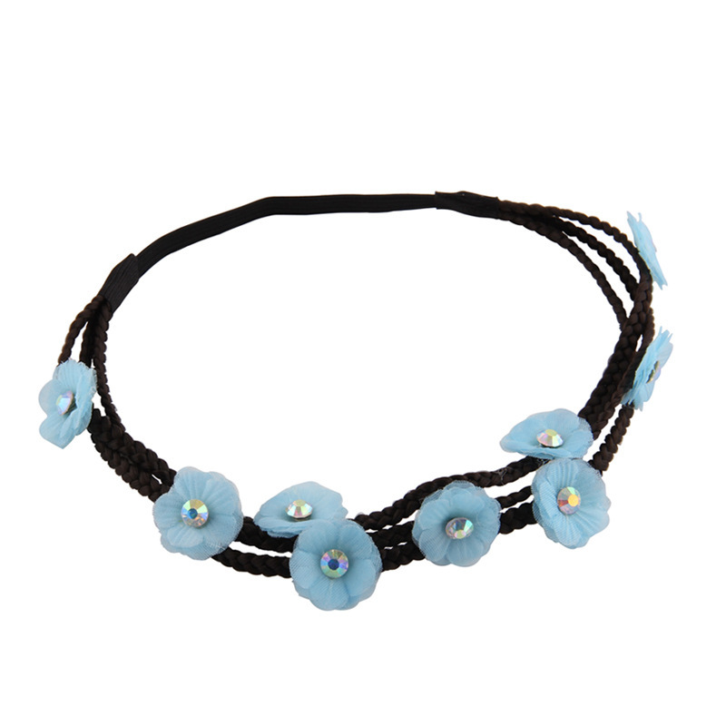 3-layer chiffon flower wreath elastic headband