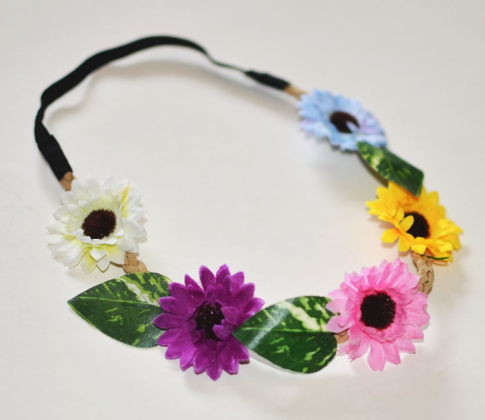 Artificial flowers elastic headband 00679