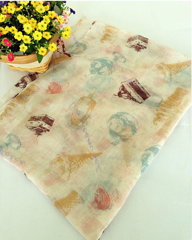 Pretty icon beige white long scarf