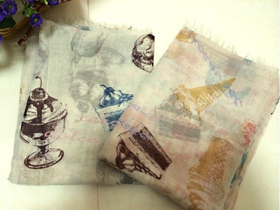 Pretty icon beige white long scarf