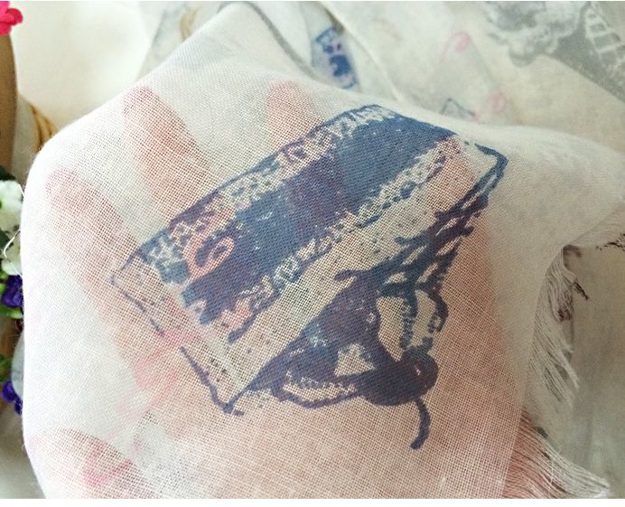 Pretty icon beige white long scarf